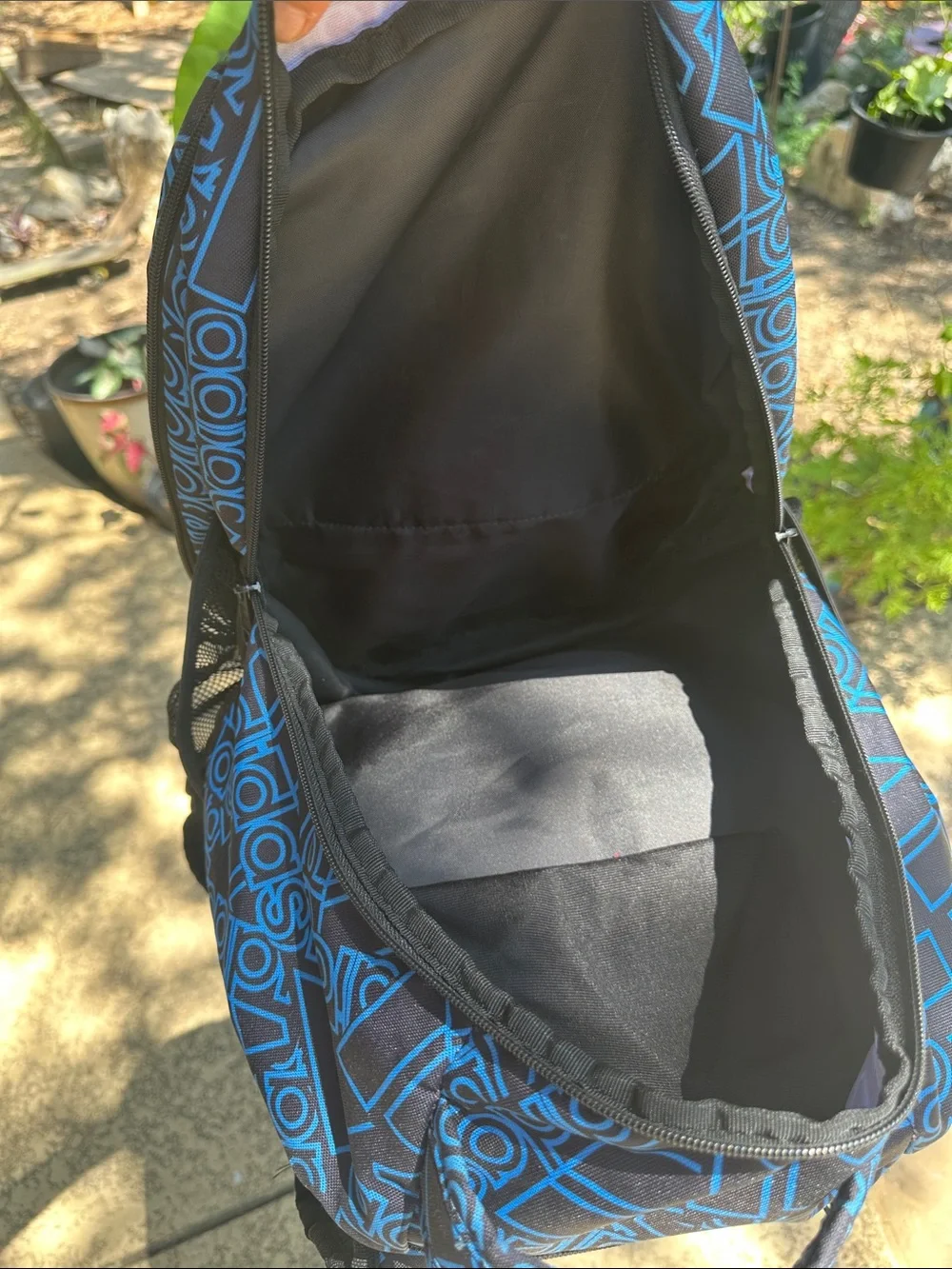 Adidas Stratton 3 Large Backpack Blue Black Logo Print Neon Yellow Accents Clean